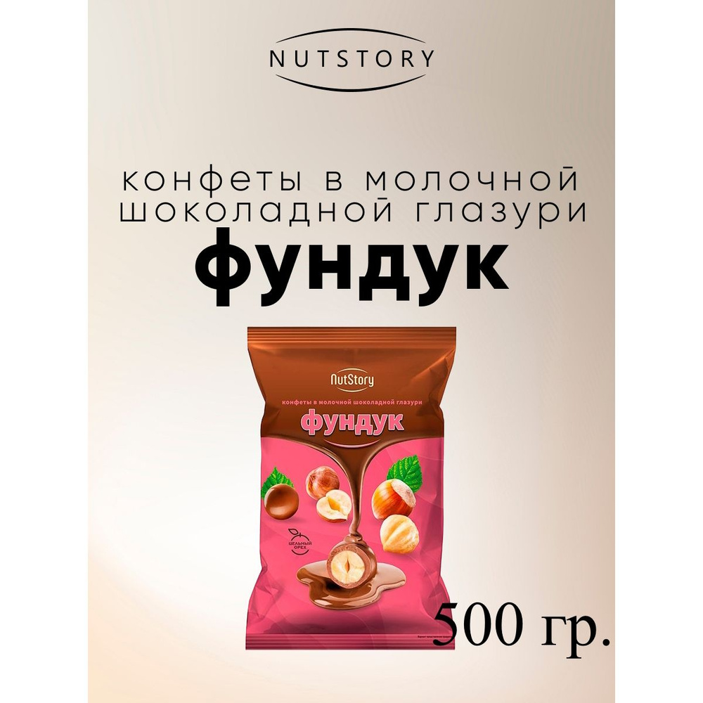 Конфеты NutStory Фундук в молочной шоколадной глазури, 500 г.  #1