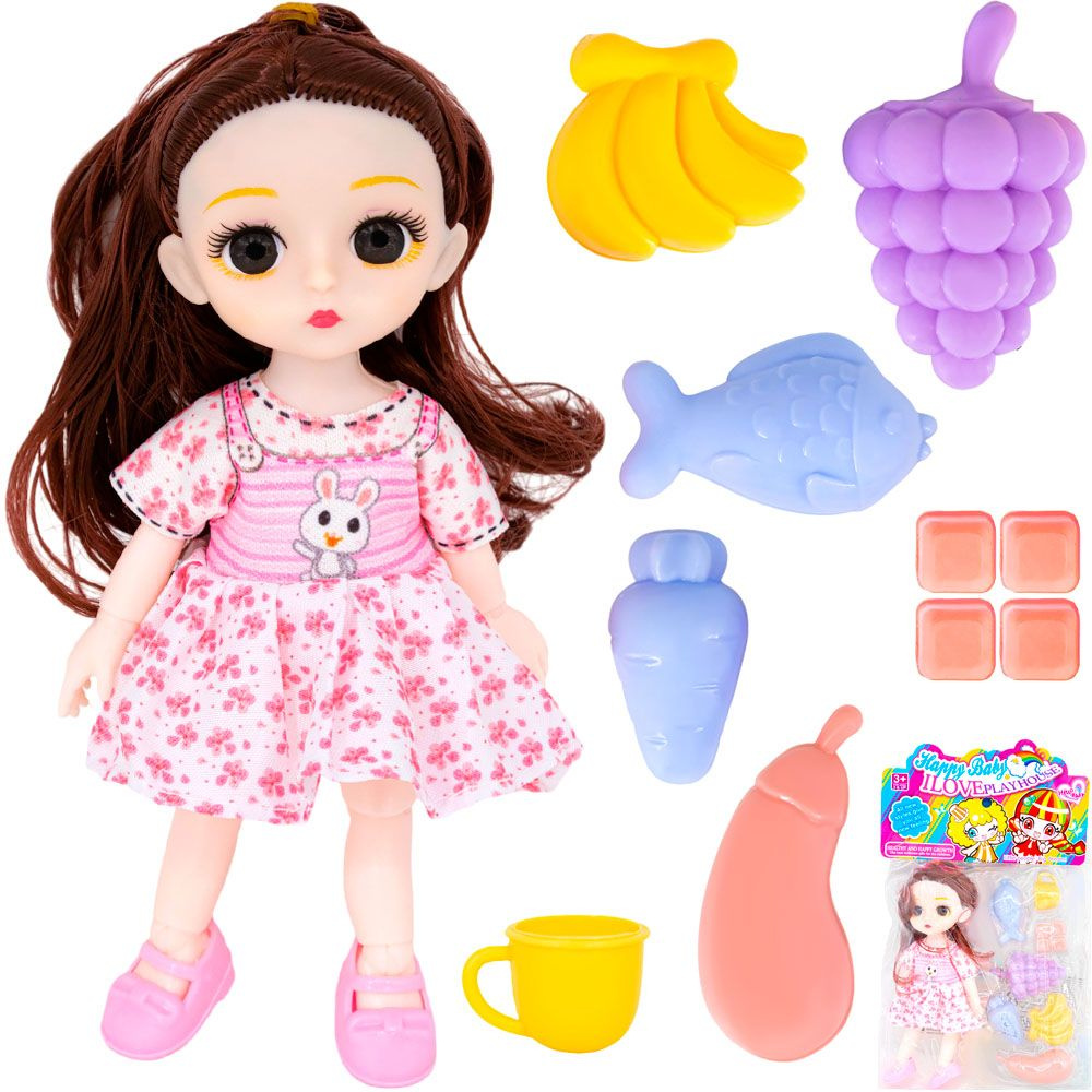 Кукла 600-61 с набором продуктов в пакете #1