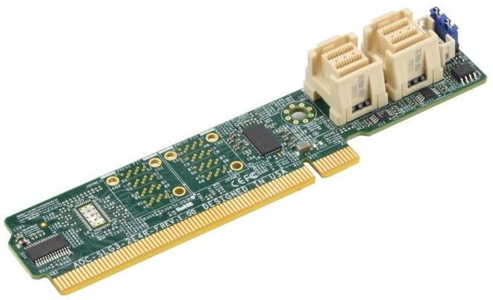 Supermicro AOC-SLG3-2E4R-F PCI-E контроллер дисков NVME U.2 и U.3 MiniSAS HD SFF-8643 LowProfile  #1