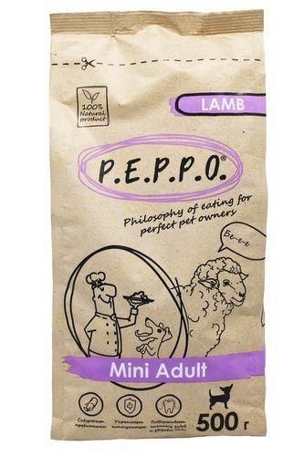 PEPPO Сухой корм д/собак Mini Adult Ягненок 0,5кг #1