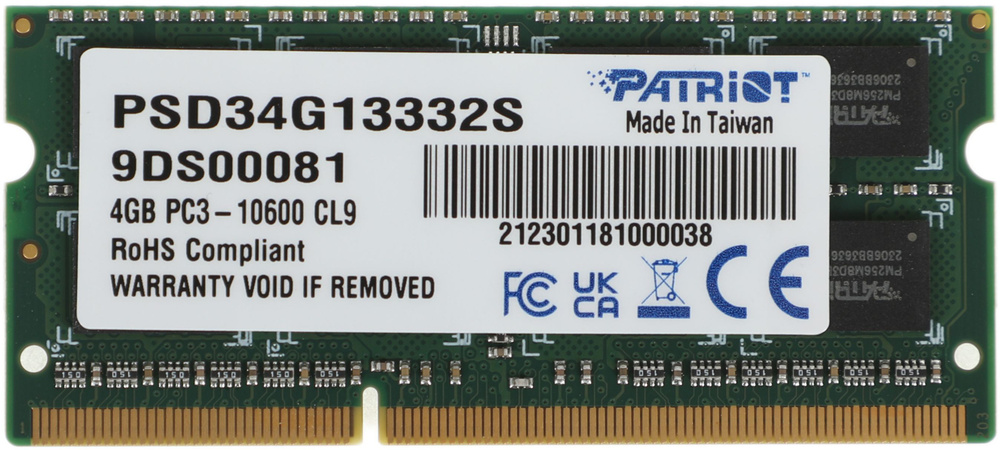 Patriot Memory Оперативная память PSD34G13332S 1x4 ГБ (PSD34G13332S) #1