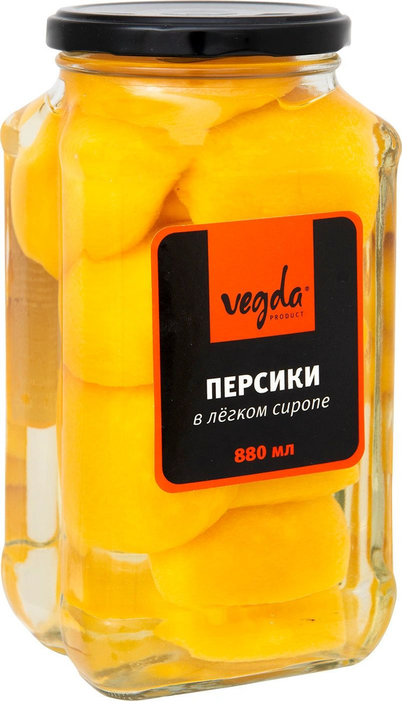 Персики Vegda Product в лёгком сиропе, 880г х 3 штуки #1