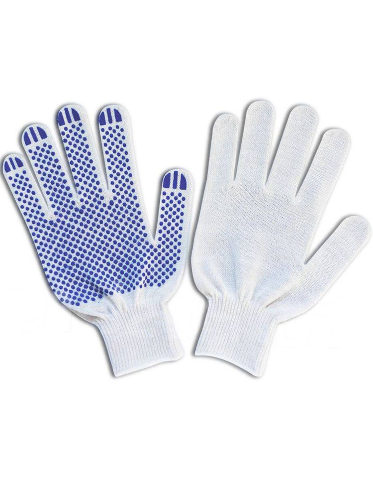 Перчатки рабочие защитные ХБ с ПВХ 30 пар размер 9 на среднюю и полную руку  #1