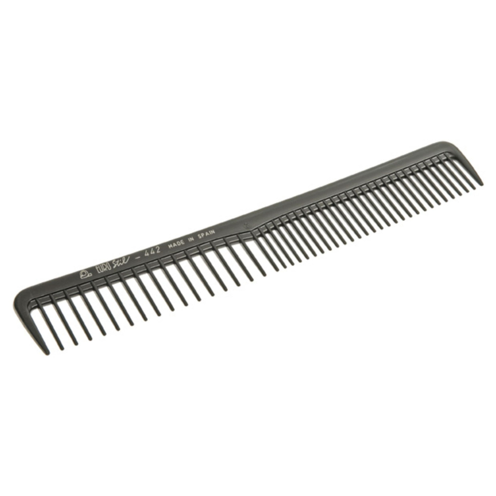 EUROSTIL Расчёска для стрижки комбинированная с редкими зубцами, чёрная, 17,5 см  #1