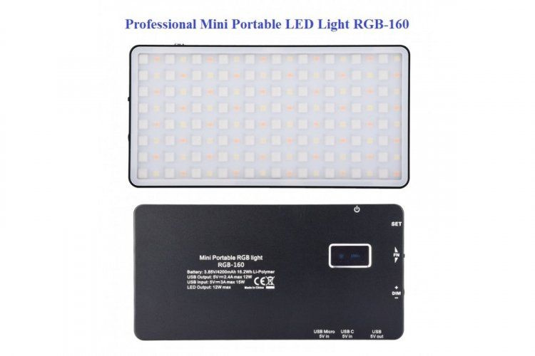 Переносной Professional Mini Portable LED Light RGB-160 #1