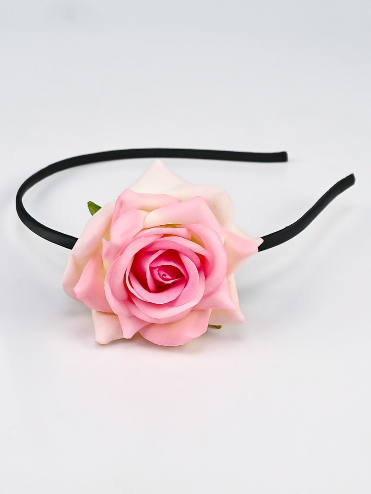 Женский ободок для волос с цветком розой, обруч аксессуар на голову для женщин и девочек  #1