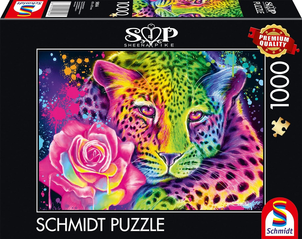 Пазл для взрослых Schmidt 1000 деталей, элементов: Шина Пайк. Неоновый Радужный Леопард  #1
