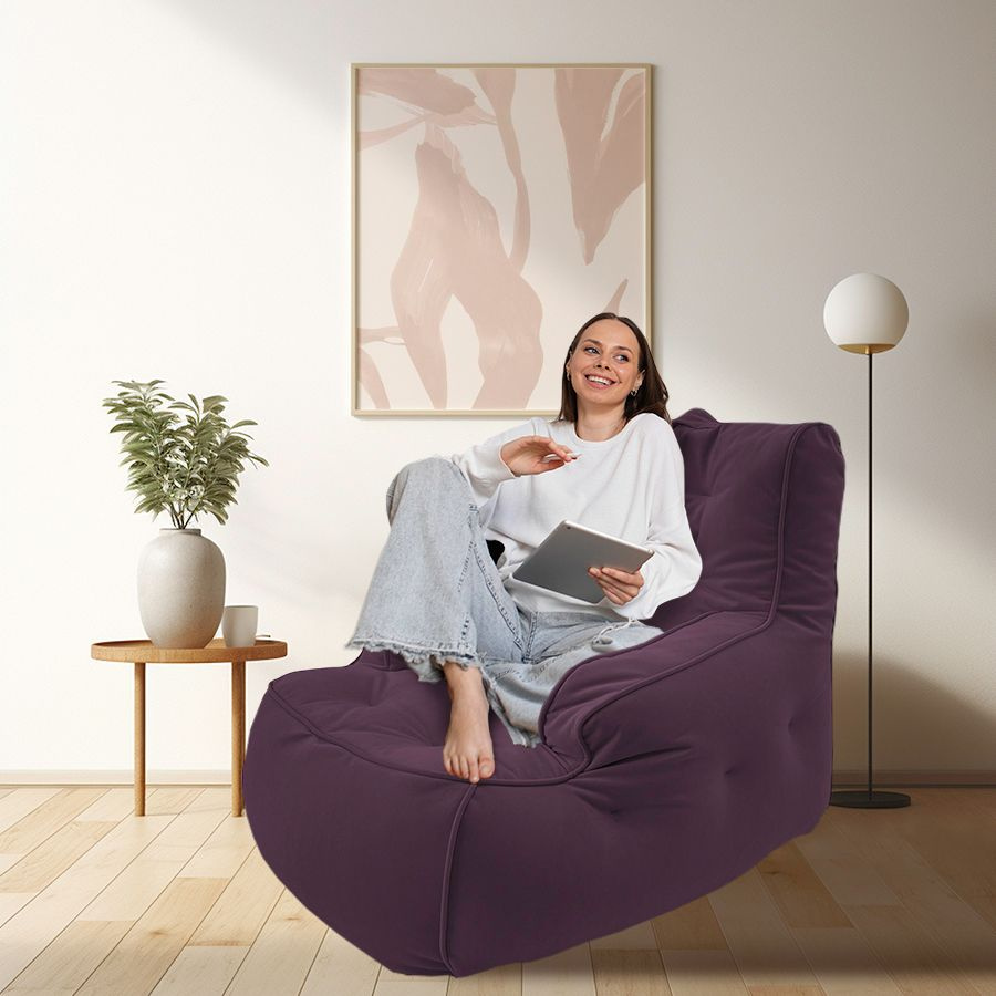Современное кресло для отдыха aLounge - Tranquility Armchair - Aubergine Dream (велюр, фиолетовый) - #1
