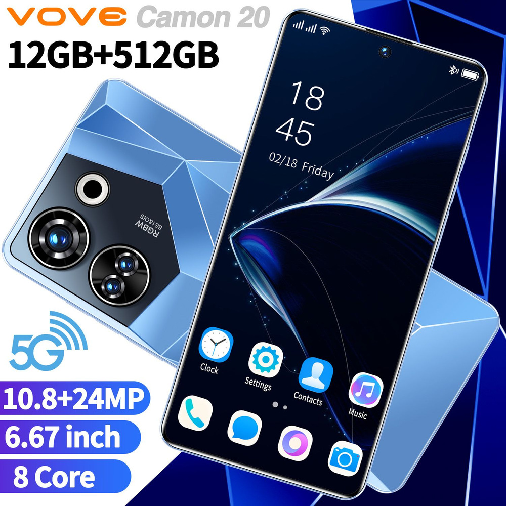 vove Смартфон Camon 20@ EU 12/256 ГБ, синий #1