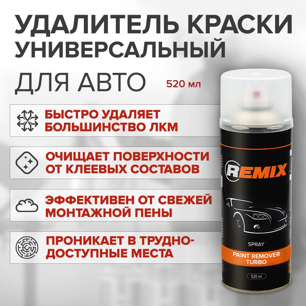 Смывка краски аэрозольная 520 мл, усиленная / REMIX PAINT REMOVER TURBO / удалитель старой краски с поверхностей, #1