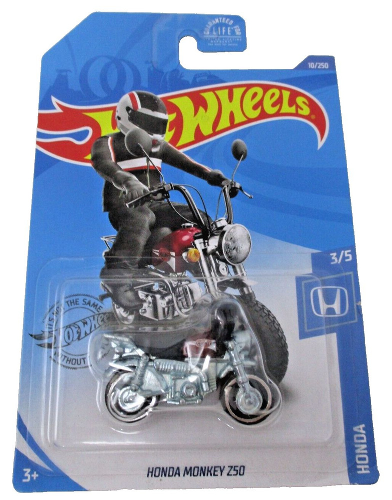 Машинка базовая Hot Wheels Мотоцикл Honda Monkey Z50 бордо #1