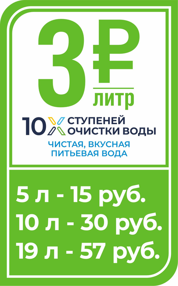 Наклейка Ценник вертикальный 3 рубля #1