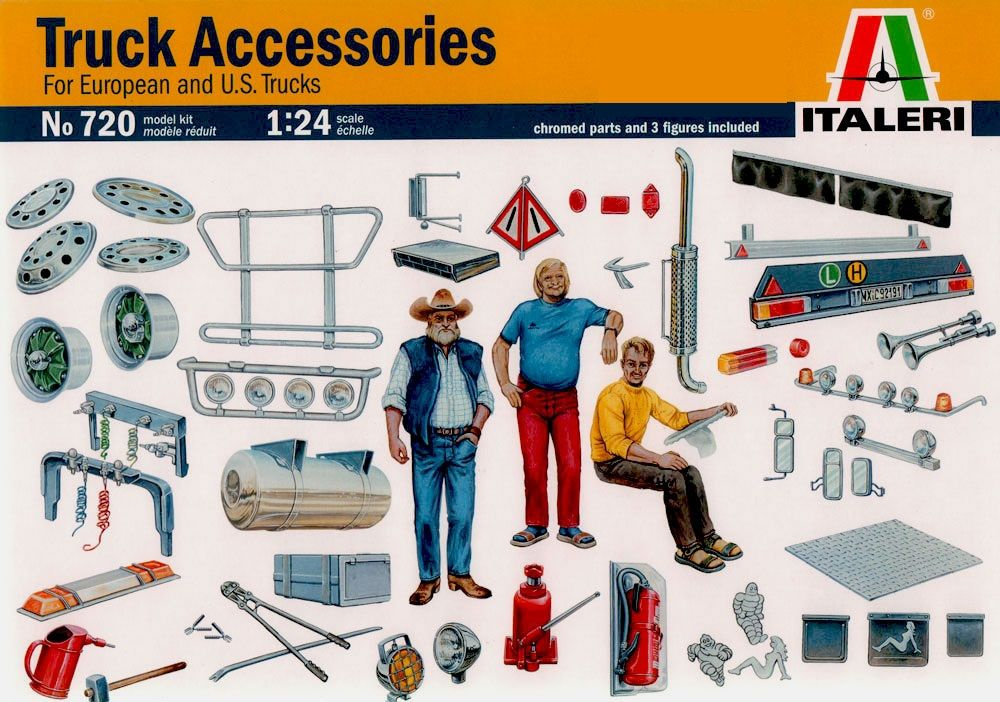 Дополнения для моделей - Аксессуары для грузовиков Truck Accessories, масштаб 1/24, 0720 Italeri  #1