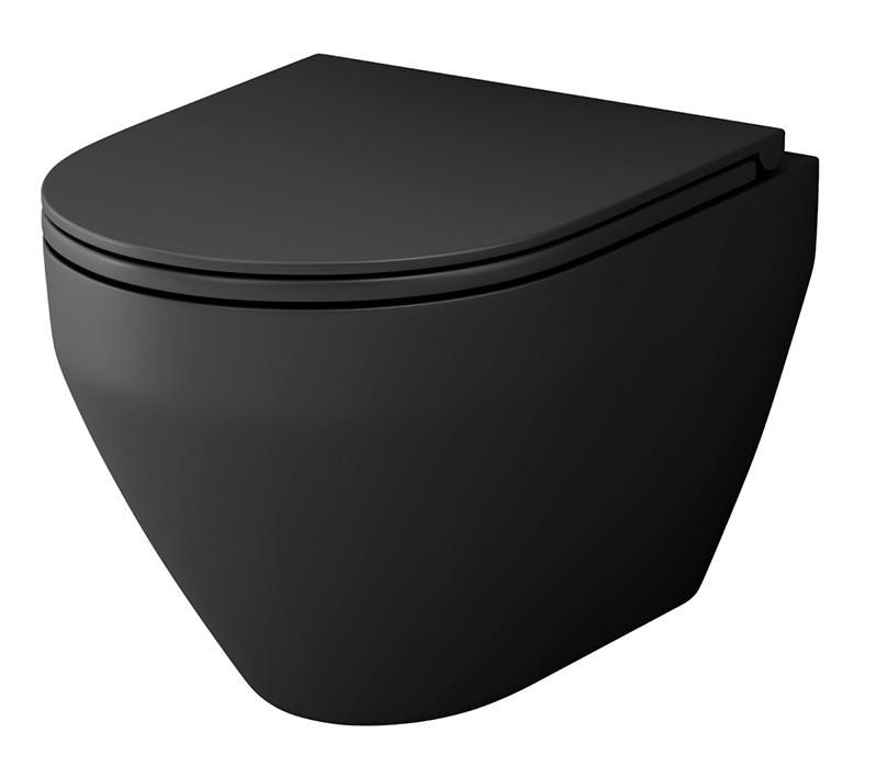 Унитаз подвесной Am.Pm Spirit V2.0 FlashClean с сиденьем микролифт, черный мат. C701700MBSC  #1