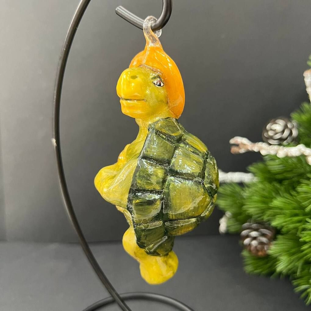 Елочная игрушка Черепаха Тартилла серия Буратино 11см стекло Komozja Family  #1
