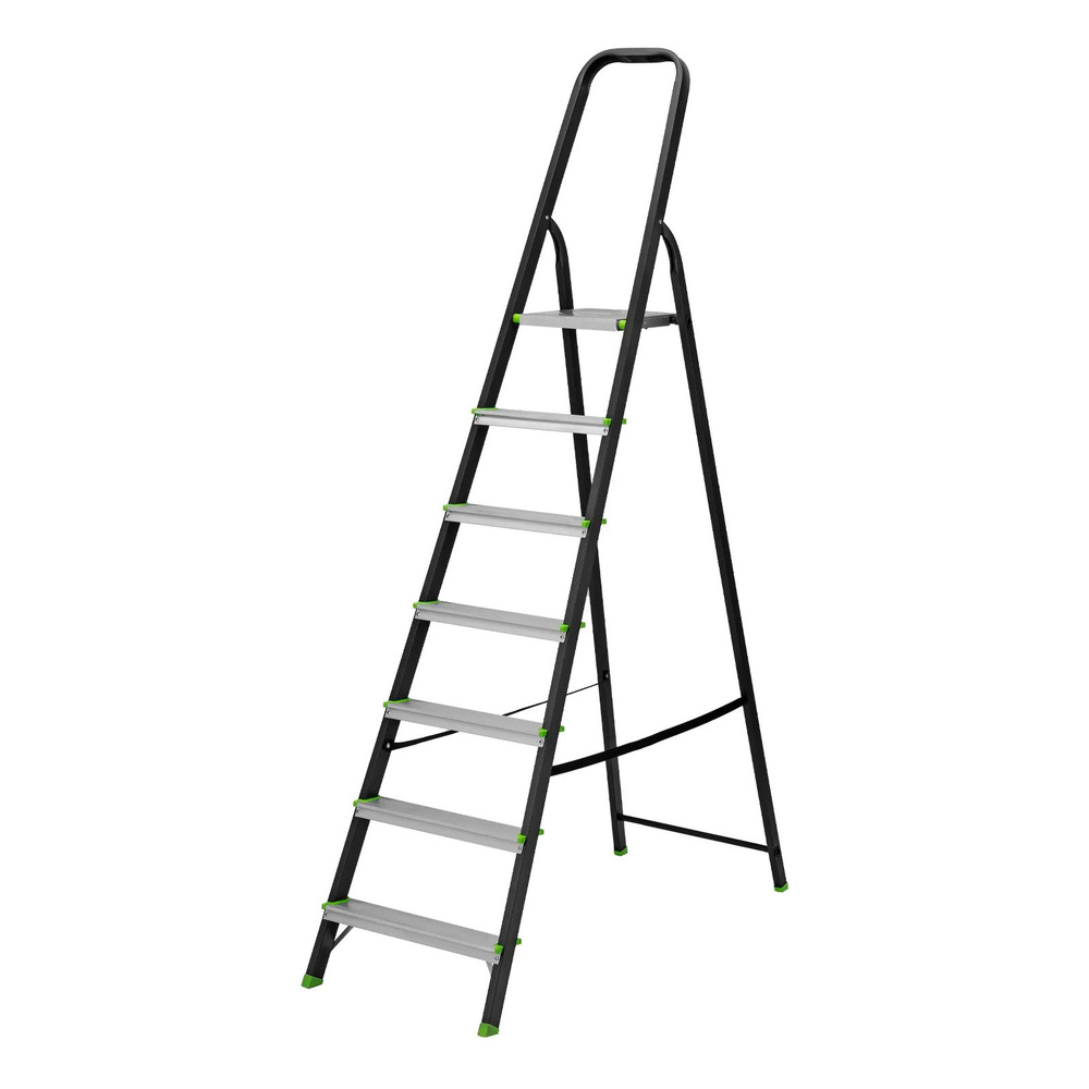 Стремянка Сибртех (7 ступеней, стальной профиль, алюминиевые ступени) / лестница / стремянка для дома #1