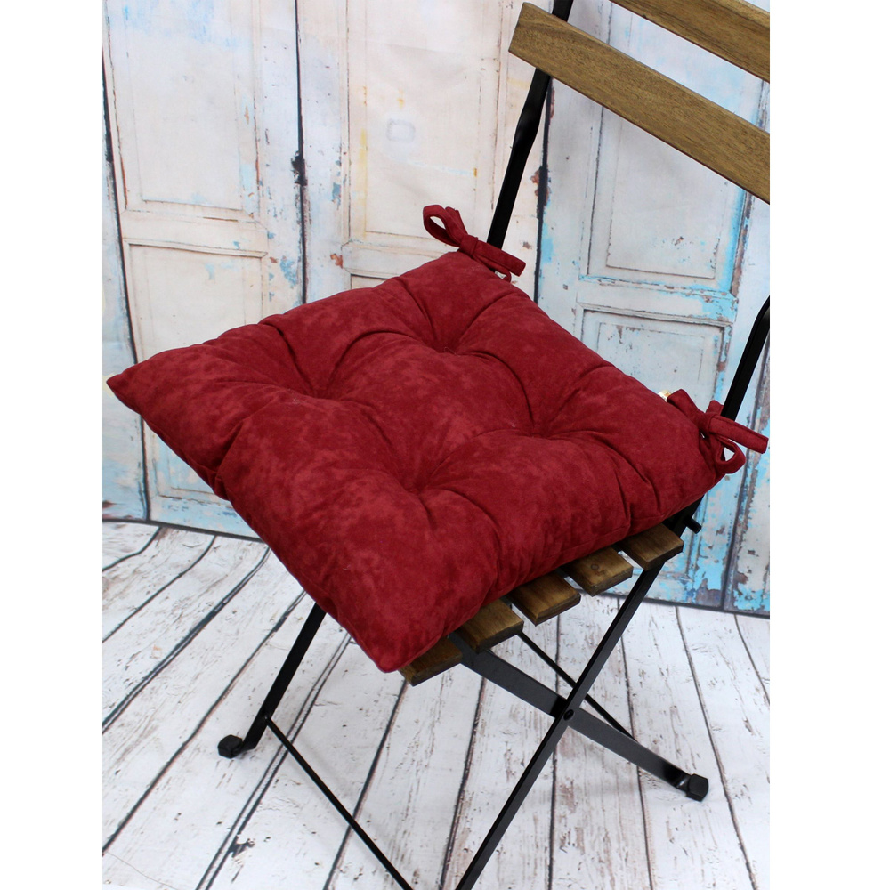 Подушка для сиденья МАТЕХ VELOURS LINE 42х42 см. Цвет бордовый, арт. 37-538  #1