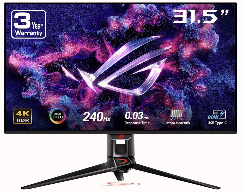 ASUS 31.5" Монитор 32" 4К ROG SWIFT OLED PG32UCDM (2024), 3840x2160, 240 Гц, 16:9, 140 PPI, 1000 кд/м2, #1