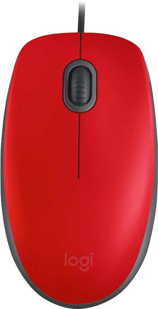 Мышь Logitech M110 Silent красный/черный оптическая (1000dpi) silent USB (2but)  #1