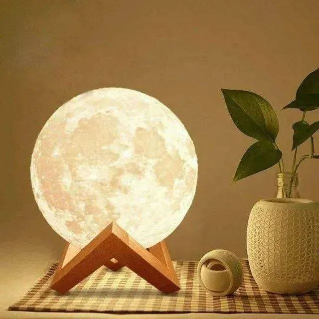 Светильник-ночник 3D Шар-луна Moon Lamp, на деревянной подставке с пультом, встроенный аккумулятор и #1