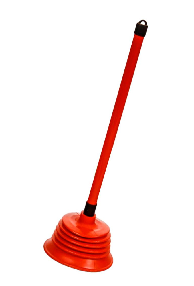 Вантуз для ванны и для раковины с ручкой АМ-136, цвет красный / Вантуз для удаления засоров 49 см.  #1