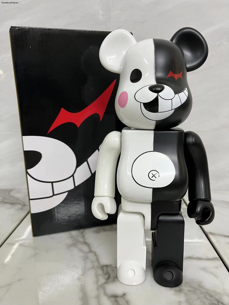 Bearbrick400%28см Игрушечная Статуя Медведя,28,Черно-белый медведь,белый,черный  #1