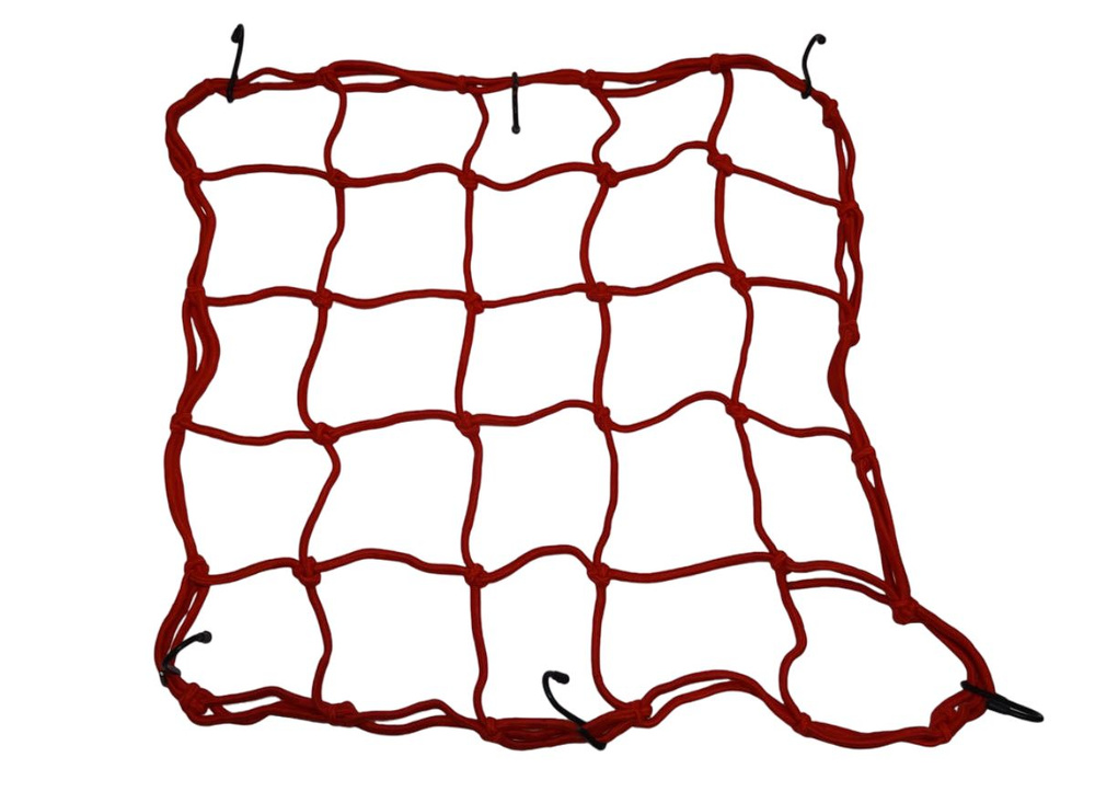 Сетка для крепления багажа красная 40х40см, 6 крючков #1