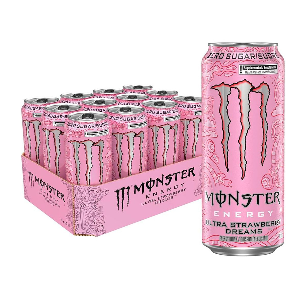 Энергетик Набор Monster Energy Ultra Strawberry 12шт по 500мл Без сахара  #1