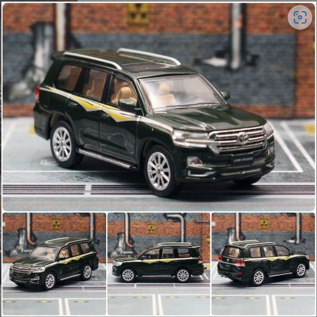 игрушечная модель Toyota Land Cruiser 2016 тёмно-зеленый в масштабе 1:64  #1