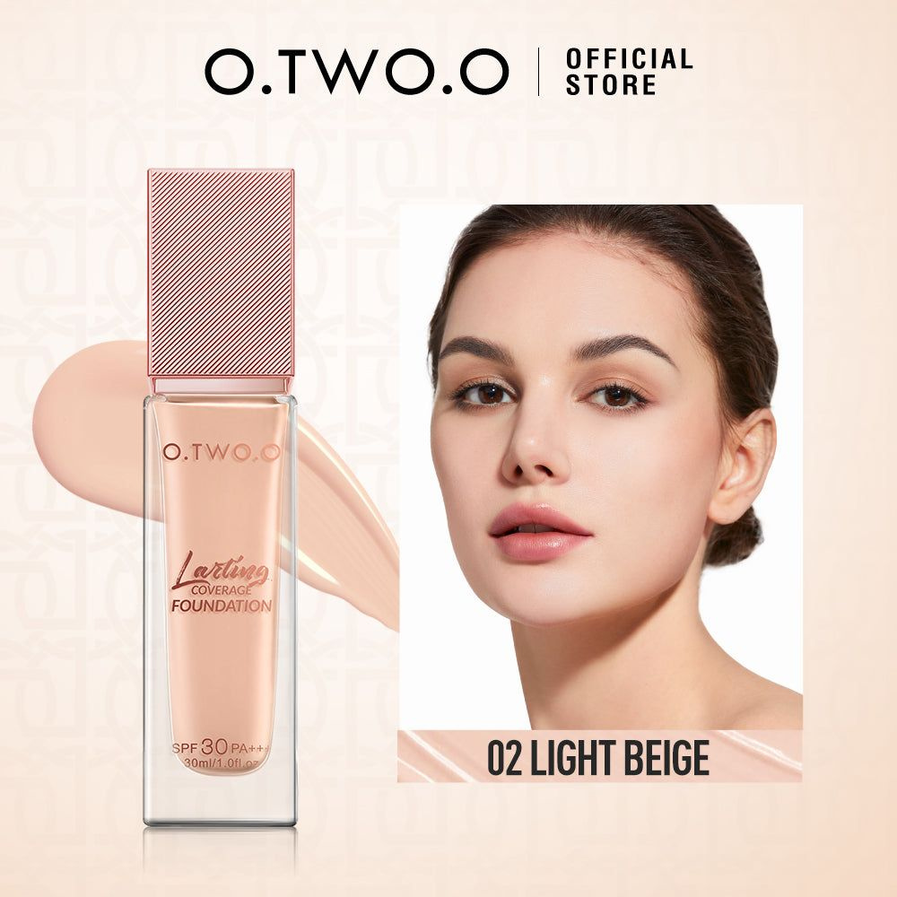 Тональная основа матирующая O.TWO.O для лица стойкая тон 02 Light Beige  #1