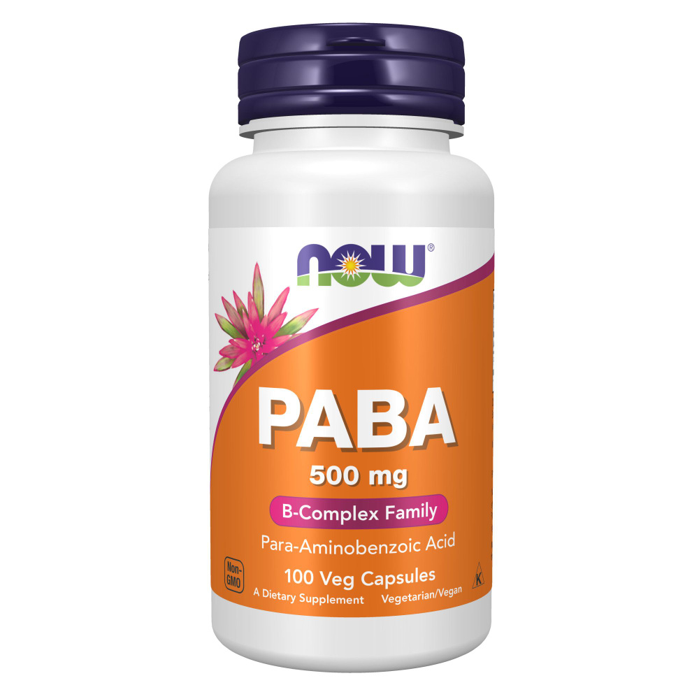 NOW PABA 500 mg, ПАБК пара-аминобензойная кислота, 100 капсул #1