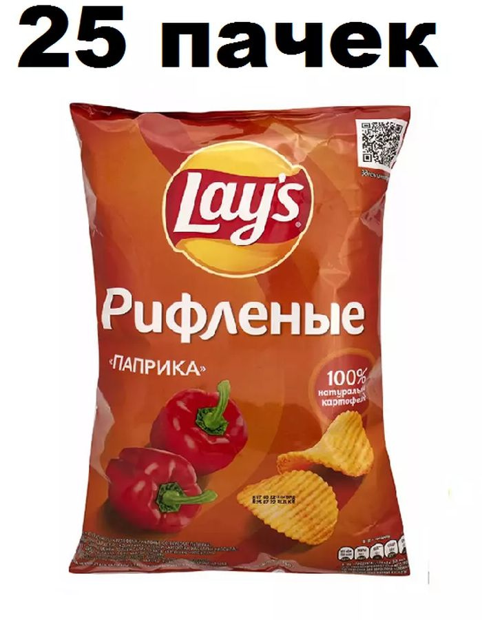 Картофельные чипсы Lays Рифлёные со вкусом паприки, 70 г 25 шт  #1