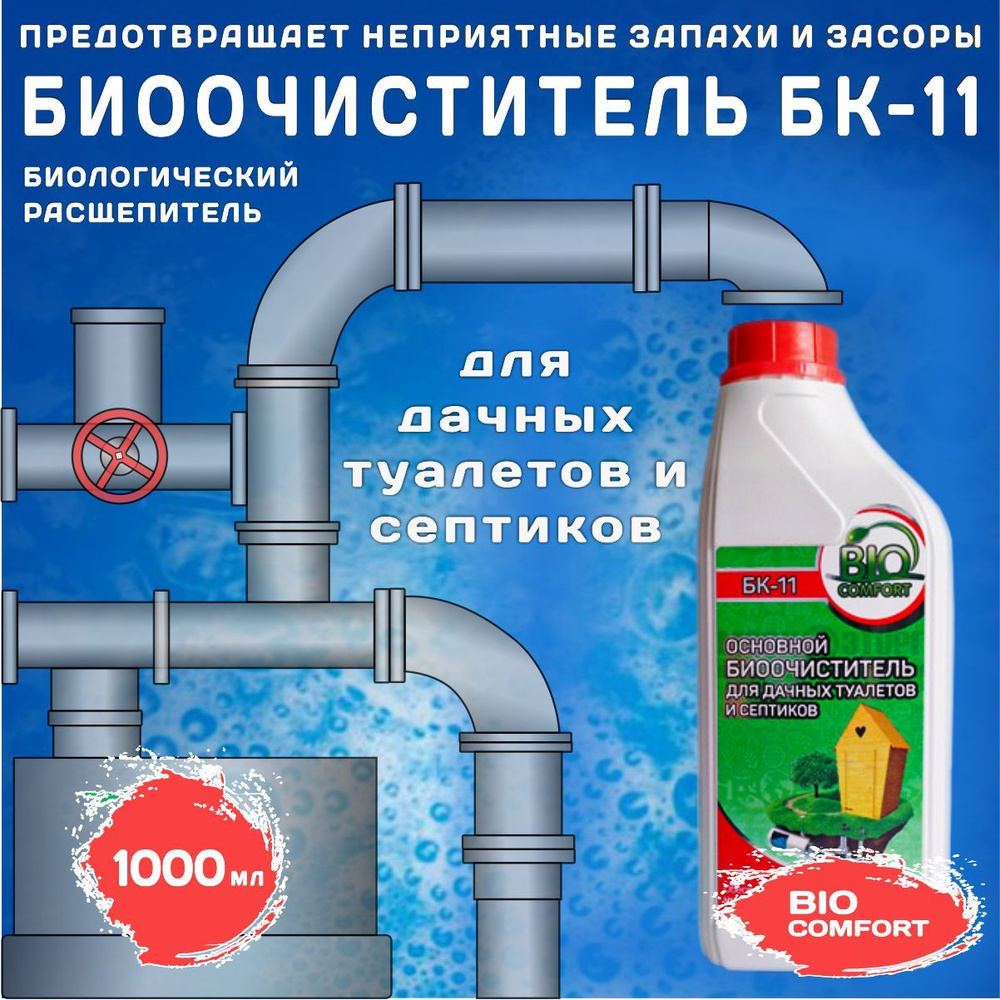 Средство для биотуалетов, туалетов и септиков, Биочитситель БК-11, 1 л  #1