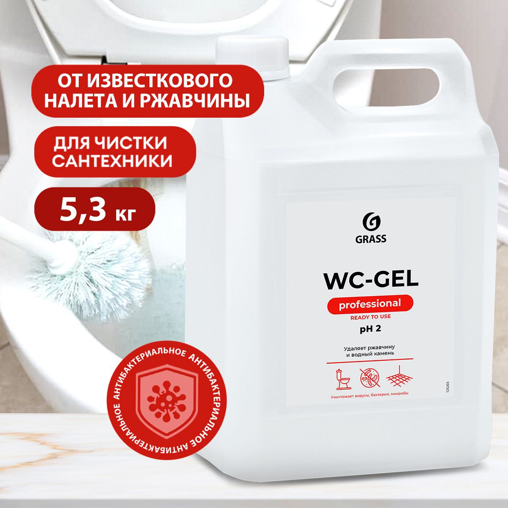 GRASS/ Чистящее средство WC-GEL Professional для сантехники, ванной, унитаза, от ржавчины и известкового #1