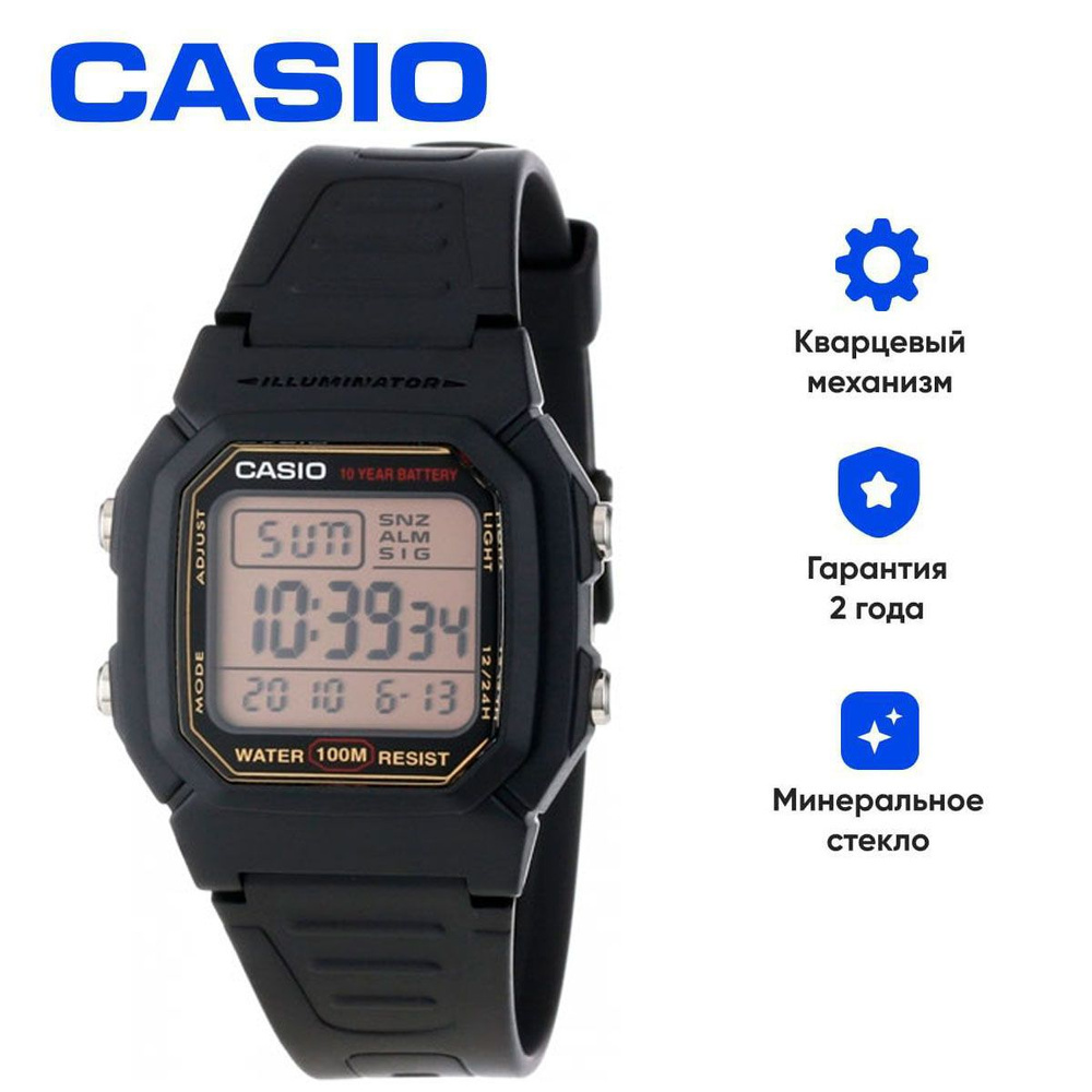 Наручные часы Casio W-800HG-9A. Часы наручные мужские кварцевые классические Касио. С хронографом и календарем. #1