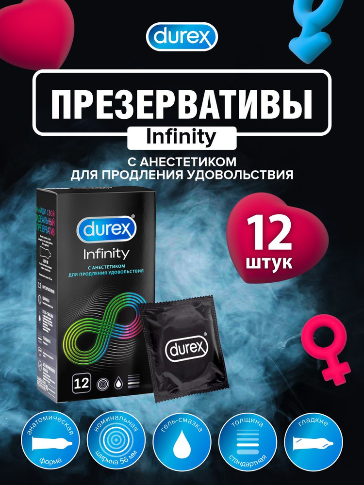 Презервативы с анестетиком DUREX Infinity гладкие вариант 2 12 шт./упак.  #1