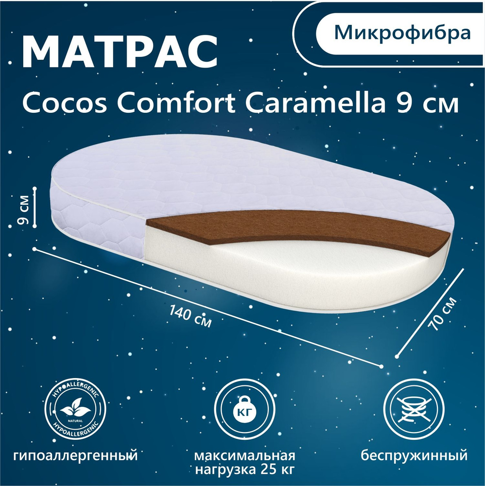 Матрас в кроватку Sweet Baby Caramella COCOS Comfort 140х70 9 см (микрофибра)  #1