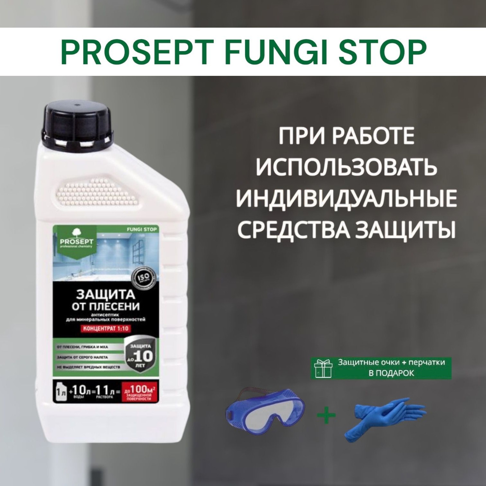 Защита от плесени, антиплесень PROSEPT FUNGI STOP, концентрат 1:10 1 л  #1