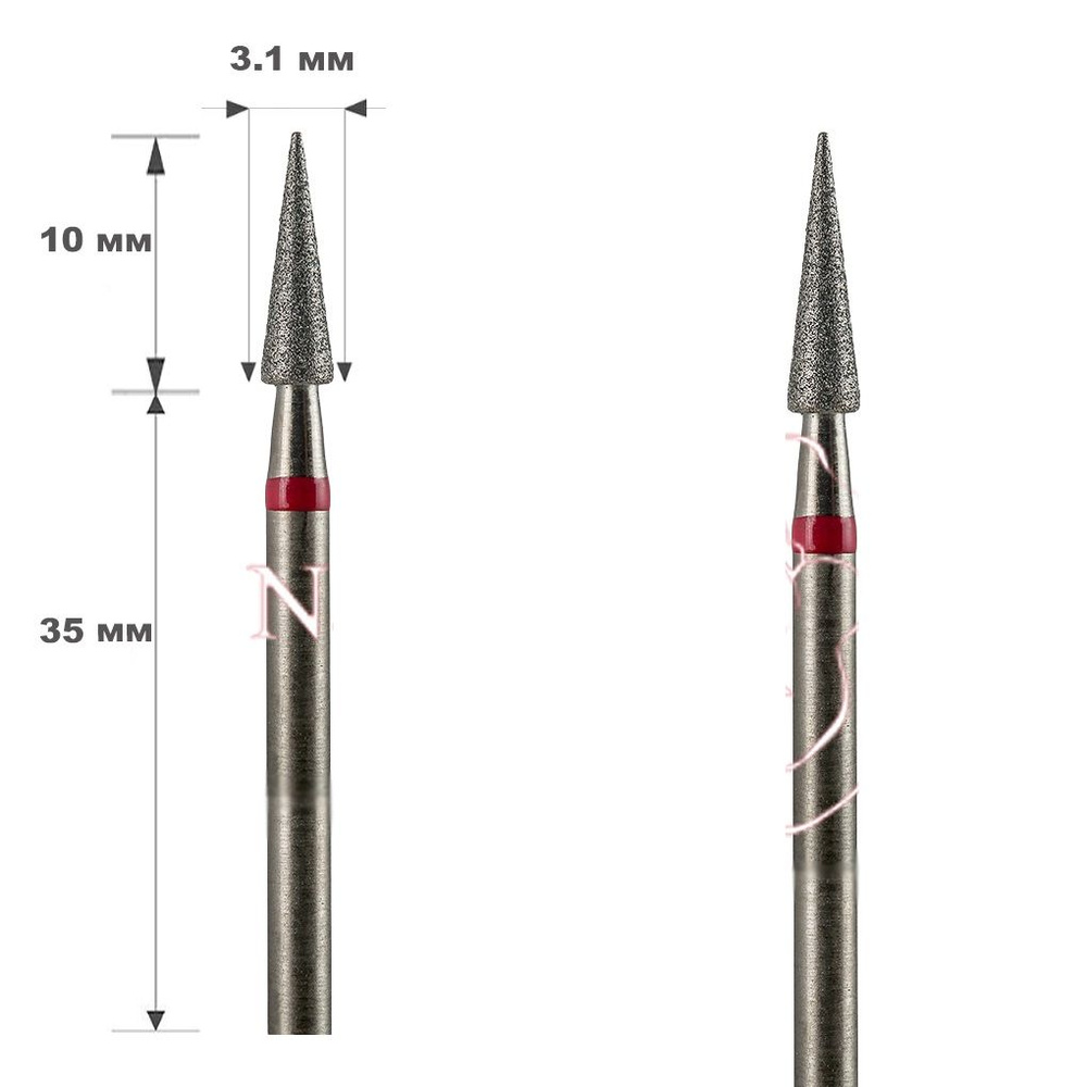 3,1 мм 10 шт. Фреза с алмазным напылением игла красное кольцо НПООО СИСТЕМА  #1