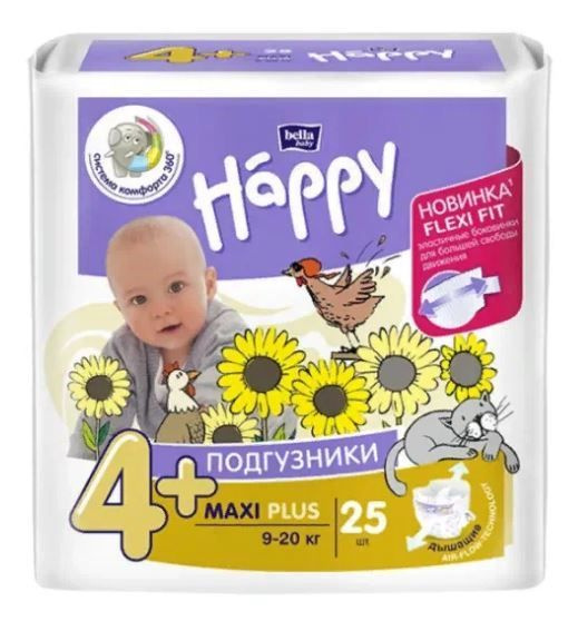 Подгузники Bella Baby Happy Maxi Plus (9-20 кг) 25 шт. (Bella Happy Maxi Plus) #1