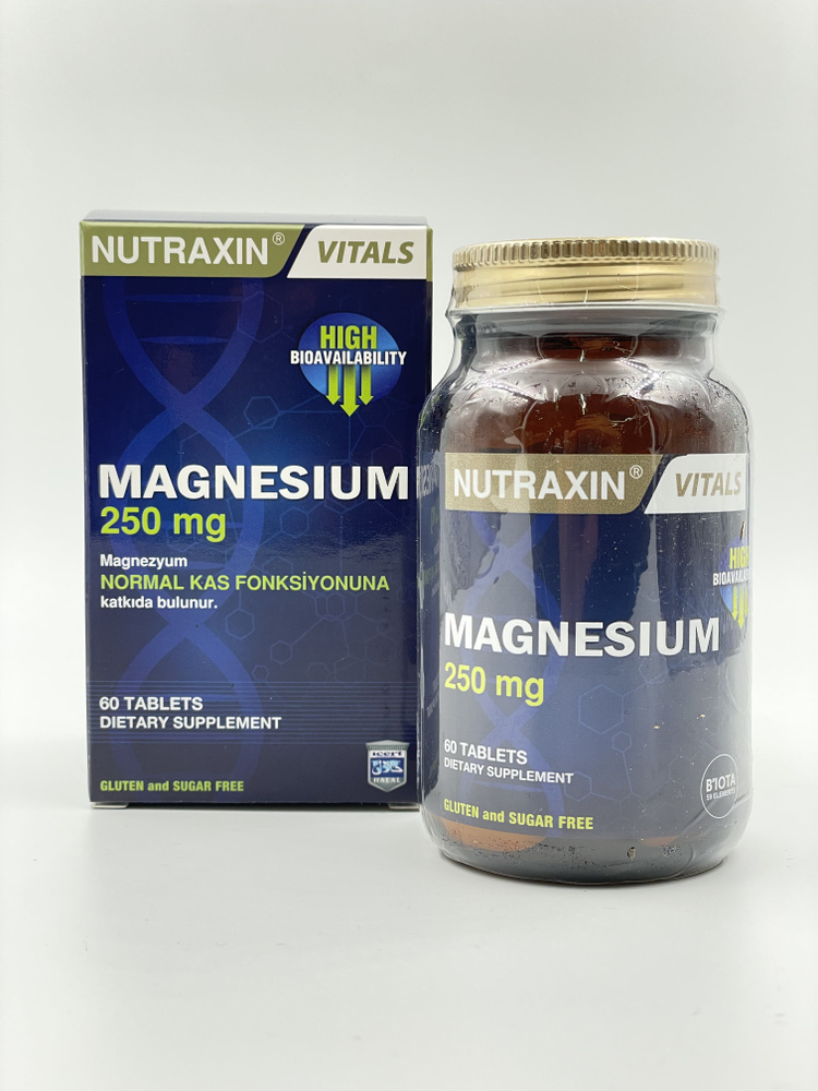 Нутрахин Магний 250мг х 60таб. нормальное функционирования мышц (Nutraxin Magnesium 250mg х 60Tablet) #1