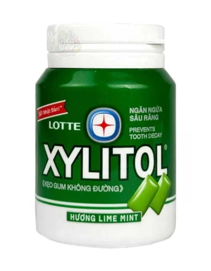 Жевательная резинка Lotte Xylitol Lime Mint мята-лайм 55 г, Вьетнам  #1