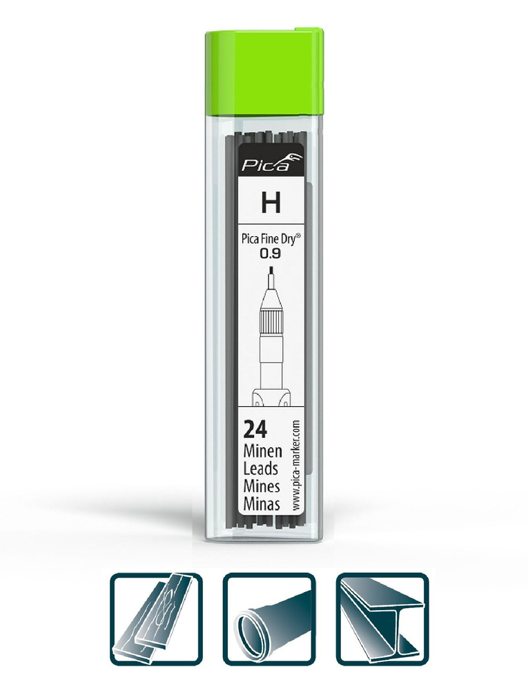 Pica Грифель для карандаша 0.9 мм, твердость: H (Твердый), 24 шт.  #1