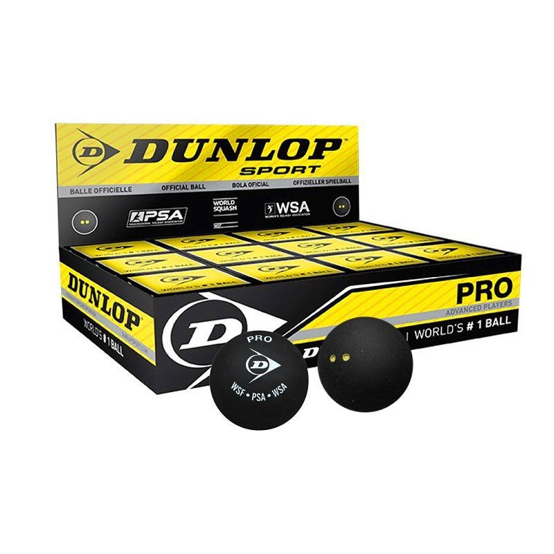 Dunlop Pro мячи для сквоша (с 2 желтыми точками), 12шт. #1