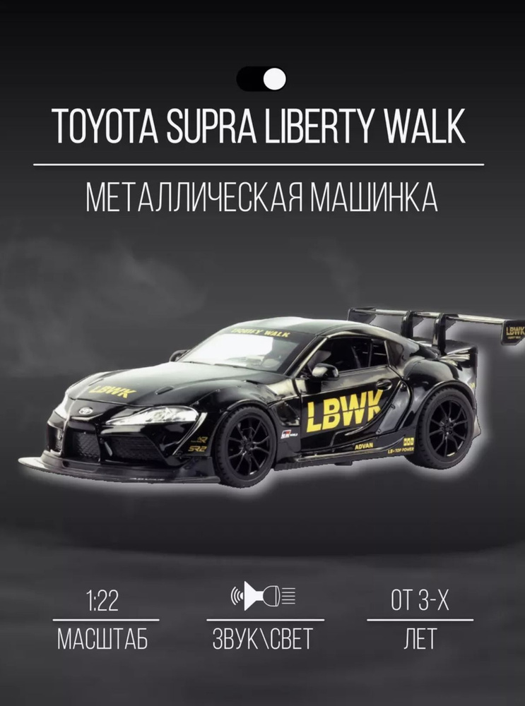 Машинка металлическая 21 см 1:22 Toyota Supra Liberty Walk #1