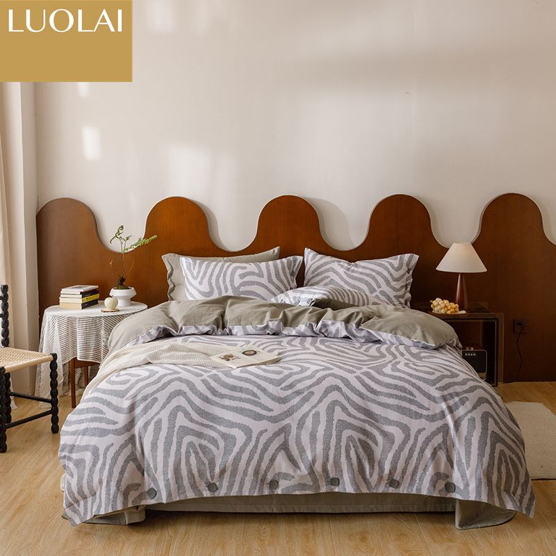 LUOLAI HOME TEXTILE Комплект постельного белья, Семейный, наволочки 48x74  #1