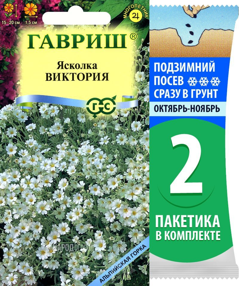 Семена Ясколка Биберштейна Виктория, 2 пакетика по 0,05г/100шт  #1