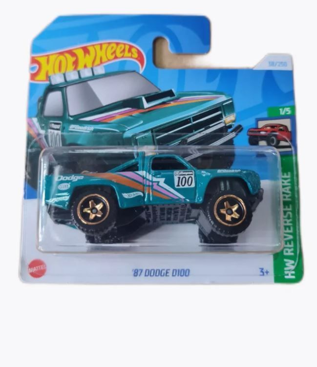 Машинка Hot Wheels 87 Dodge D100 / HW REVERSE RAKE / Хот Вилс Додж #1