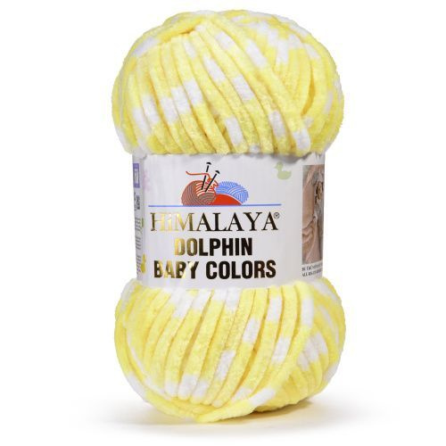 Пряжа для вязания Himаlaya dolphin baby colors - 2 шт, белая,желтая(80426) Гималая Долфин Беби колорз #1