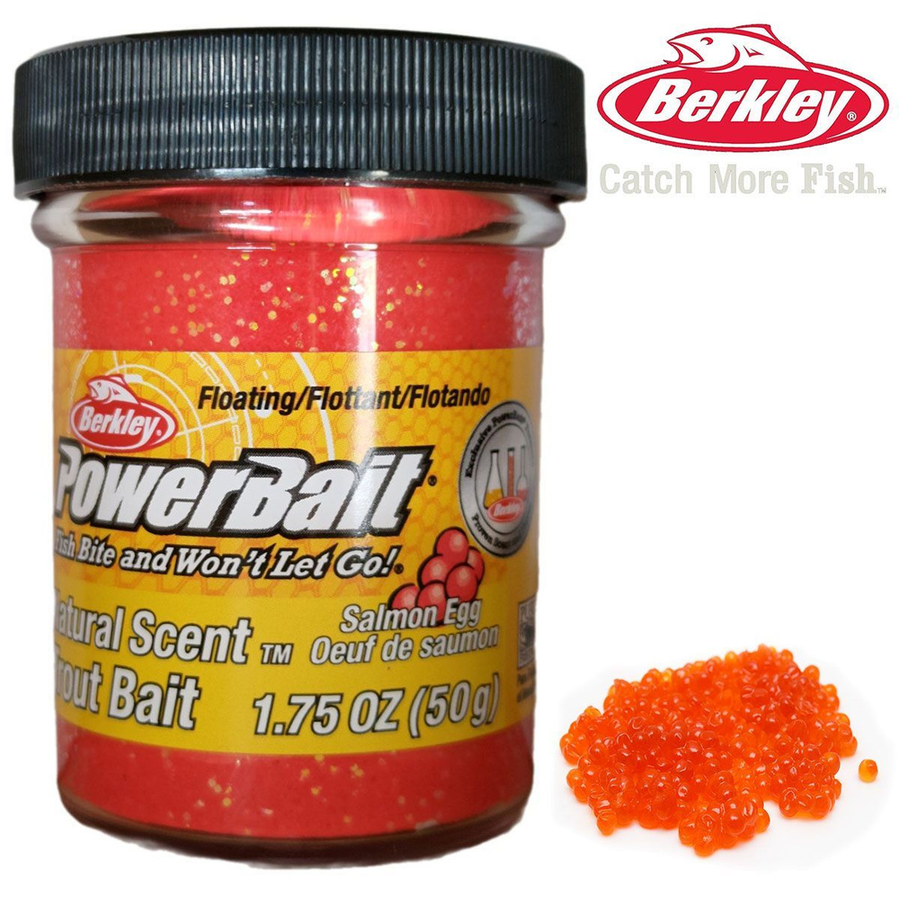 Паста Berkley PowerBait Natural Scent Trout Bait Salmon Red/gltr 50g #1